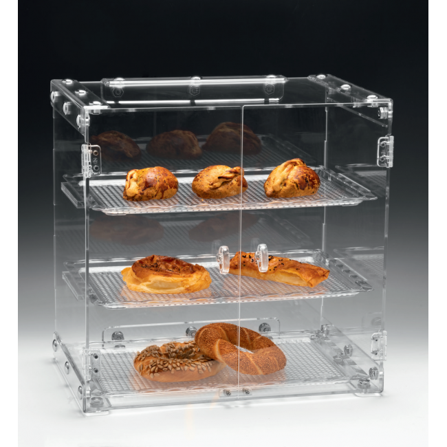 ZCP 263 POLYCARBONAT TEPSİLİ TEŞHİR STANDI 45 X 31 X H: 46 CM