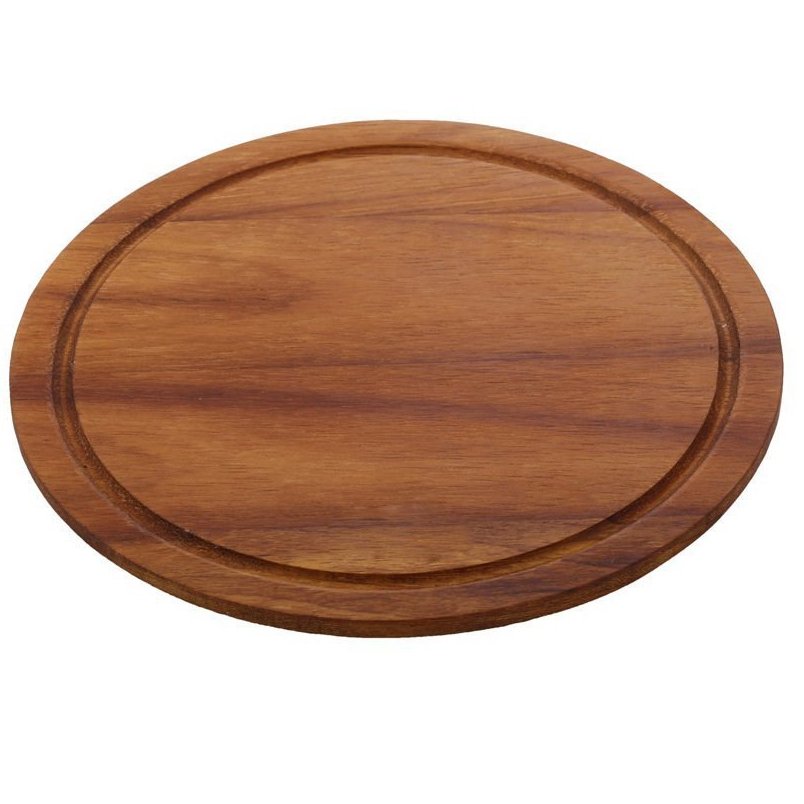 Yuvarlak Ahşap Sunumluk - Ireko 28 cm