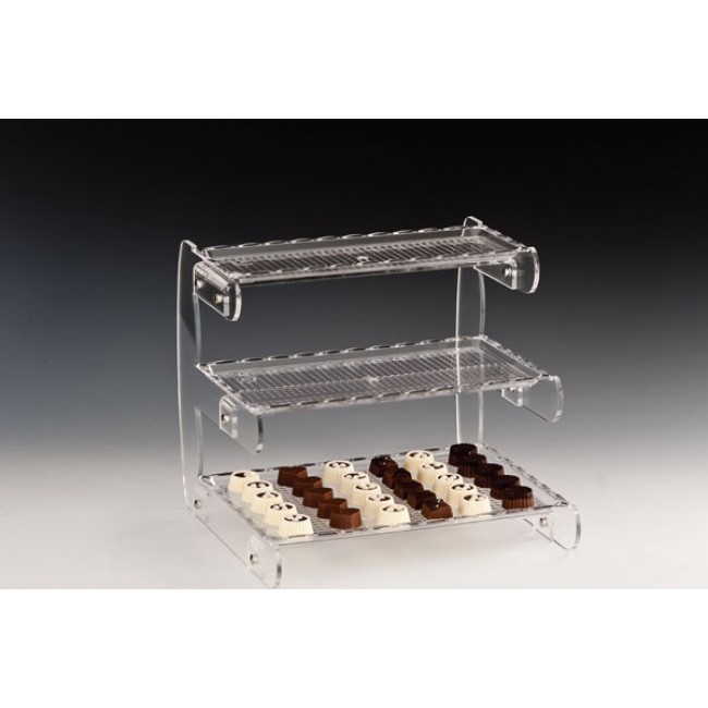 ZCP 309 POLYCARBONAT TEPSİLİ TEŞHİR STANDI 32 X 30 X H: 29 CM