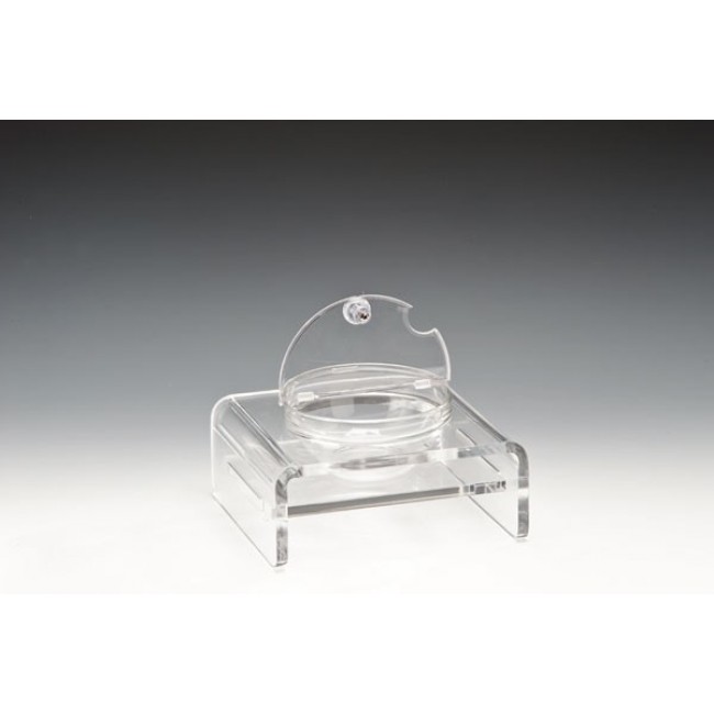 ZCP 286 CAM KASELİ POLYCARBONAT KAPAKLI TEŞHİR STANDI 21 X 19 CM / KASE (BOWL) Ø 14 CM