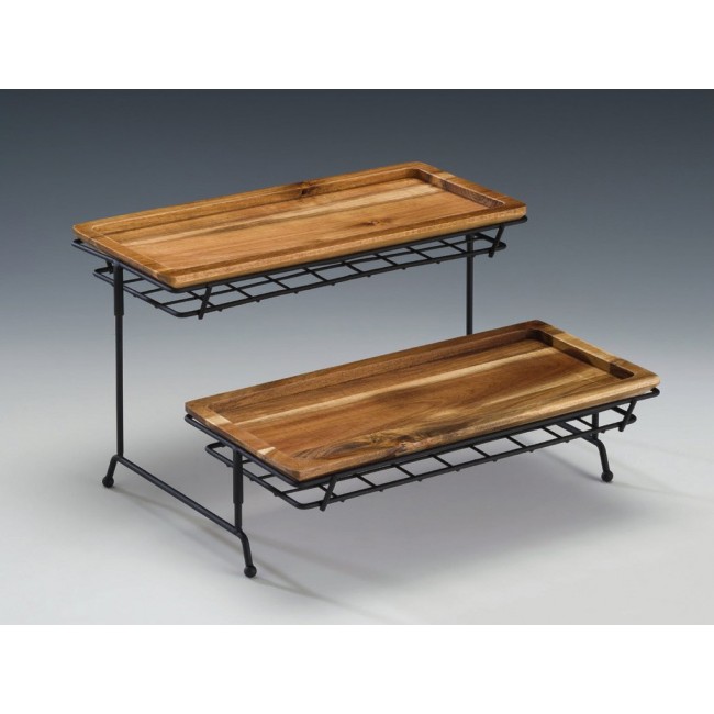 CH 0029 METAL AYAKLI AHŞAP TEŞHİR STANDI 30 X 30 H: 18 CM