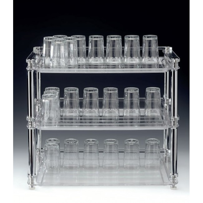 ZCP 672 POLYCARBONAT TEPSİLİ BARDAK STANDI 53 X 33 X H:46 CM