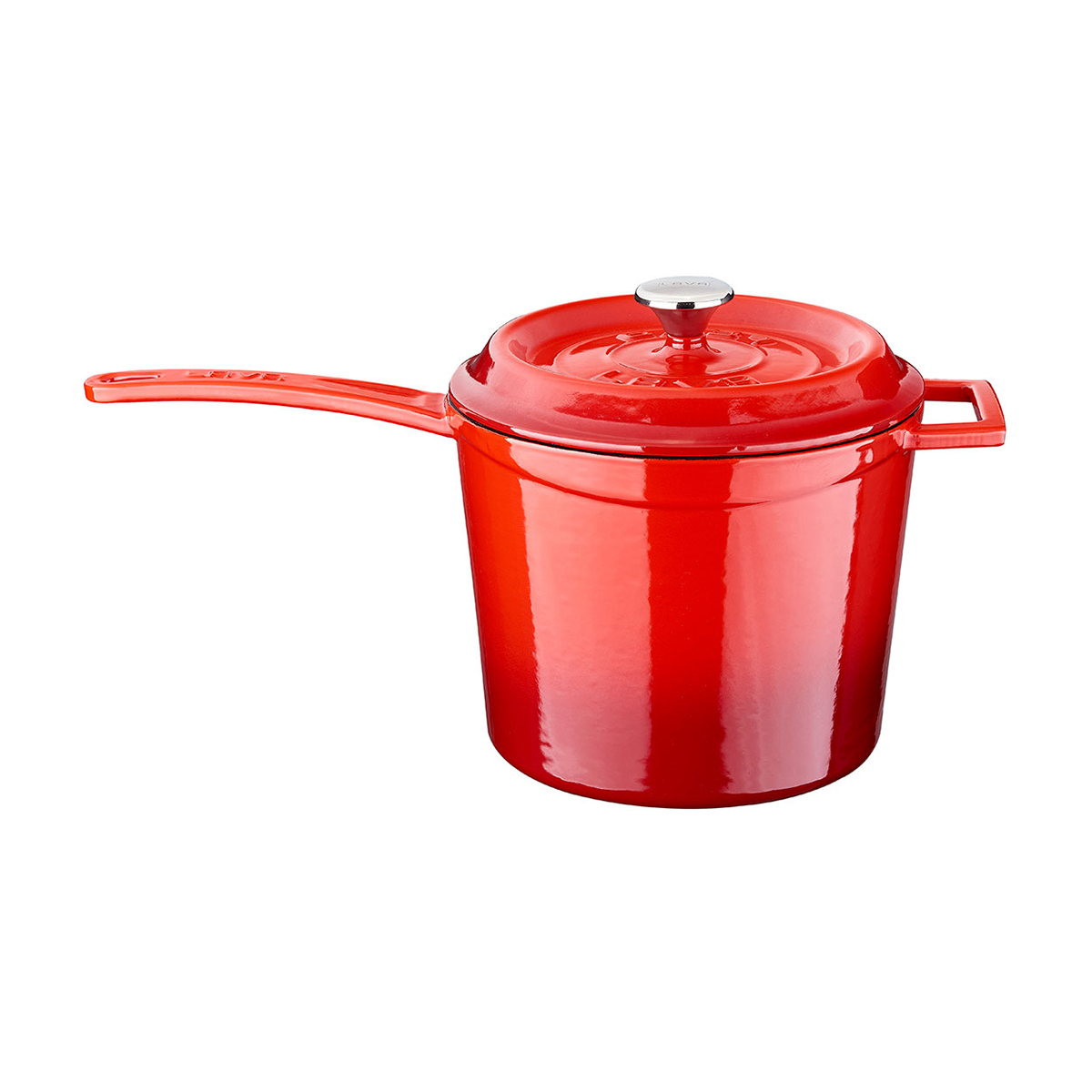 Lava Sos Tenceresi. Yuvarlak. Döküm Demir Trendy Kapak. Metal Tepe. Ø 18cm.