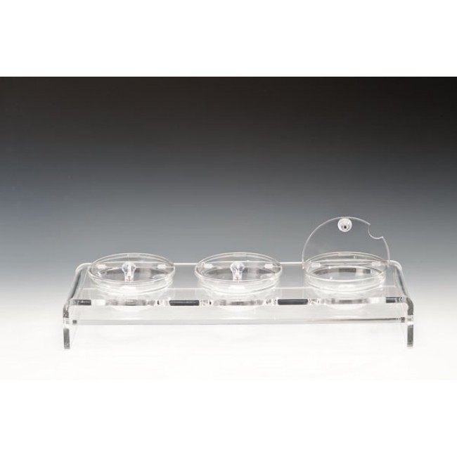 ZCP 288 CAM KASELİ POLYCARBONAT KAPAKLI TEŞHİR STANDI 57 X 19 CM / KASE (BOWL) Ø 14 CM