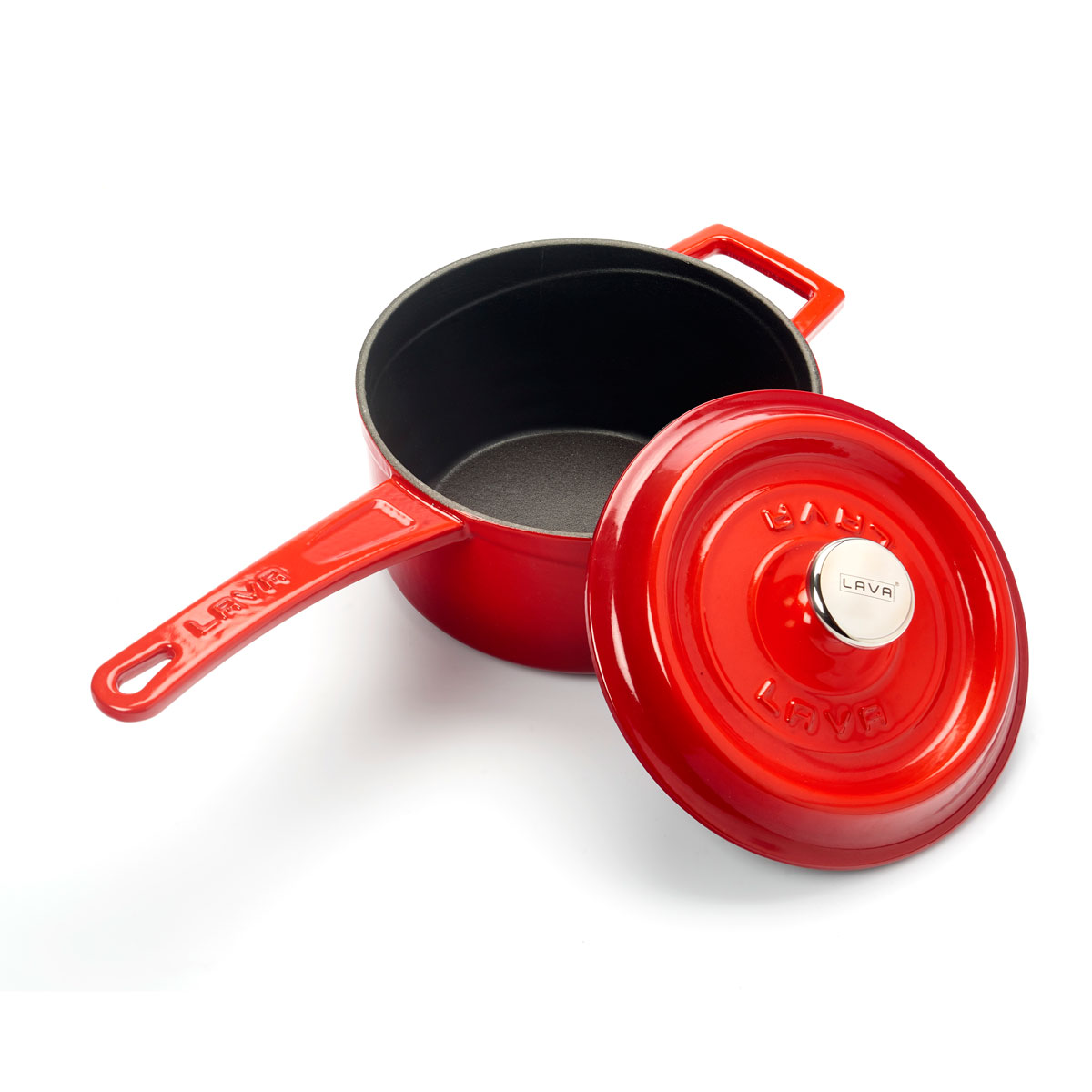 Lava Sos Tenceresi. Yuvarlak. Döküm Demir Trendy Kapak. Metal Tepe. Ø 16cm.