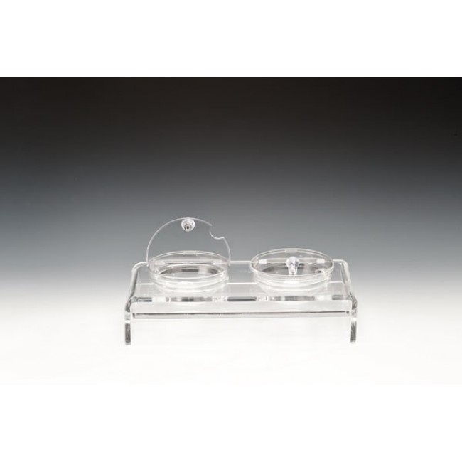 ZCP 287 CAM KASELİ POLYCARBONAT KAPAKLI TEŞHİR STANDI 39 X 19 CM / KASE (BOWL) Ø 14 CM