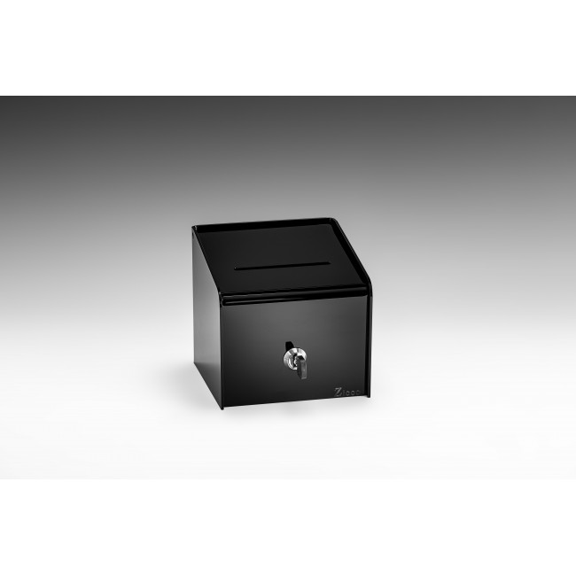 ZCP 396-3 AKRİLİK BAHŞİŞ KUTUSU SİYAH 15,5*15,5*H 15 CM