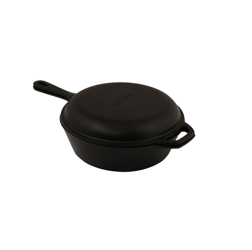 Lava Combo Derin Tava. Yuvarlak. Kızartma Tavası Döküm Kapak. Ø 26cm.