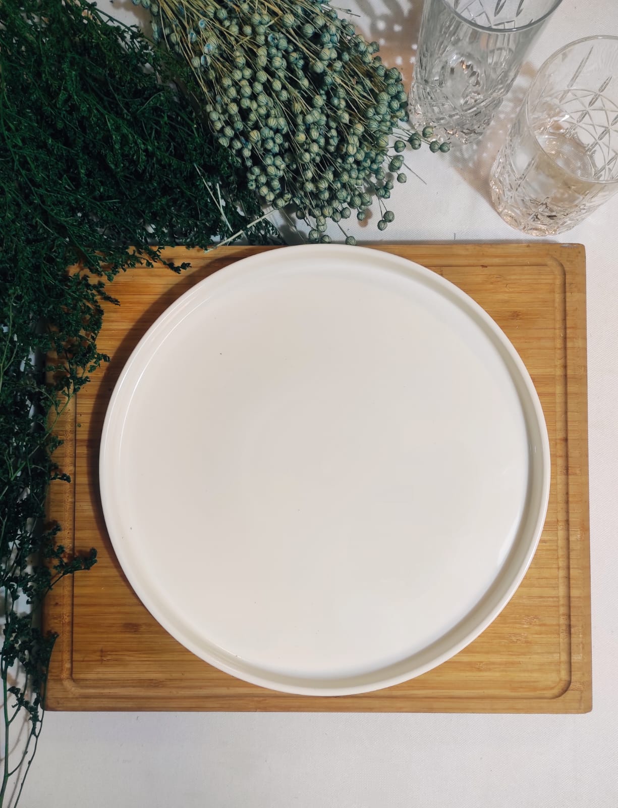 BİANCA PERLA PORSELEN YUVARLAK SERVİS TABAK 27 CM