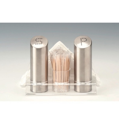 ZKC 2015-T AKRİLİK STANDLI TUZ, BİBER, KÜRDAN, PEÇETELİK TAKIM 15 X 10,5 X H:12 CM