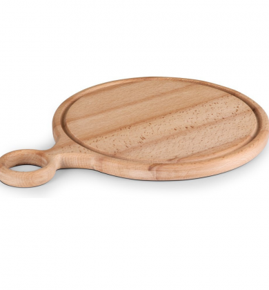 Saplı Pizza Tahtası - Kayın 28 cm
