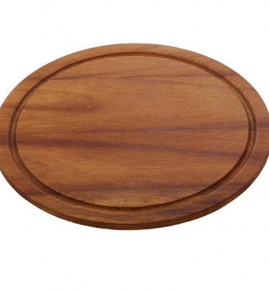 Yuvarlak Ahşap Sunumluk - Ireko 28 cm
