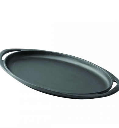 Lava Metal Kulplu Döküm Demir Oval Kızartma Tavası 23×40 cm