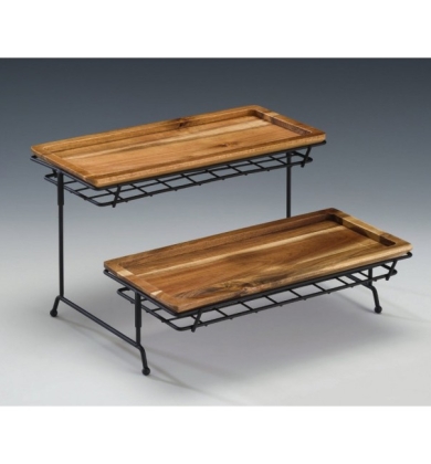 CH 0029 METAL AYAKLI AHŞAP TEŞHİR STANDI 30 X 30 H: 18 CM