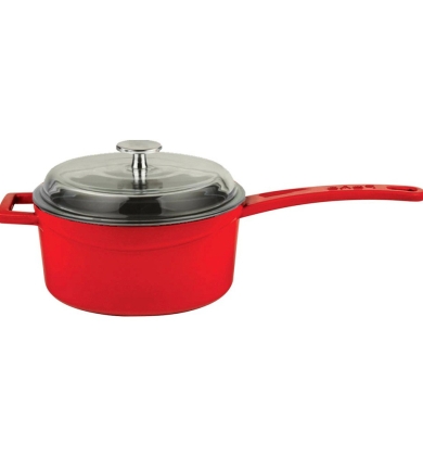 Lava Sos Tenceresi. Yuvarlak. Cam Kapak. Metal Tepe. Ø 16cm.