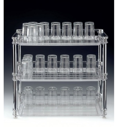 ZCP 672 POLYCARBONAT TEPSİLİ BARDAK STANDI 53 X 33 X H:46 CM