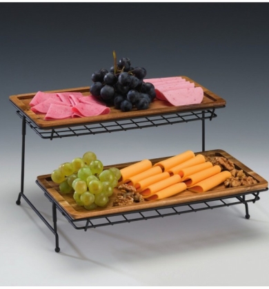 CH 0034 METAL AYAKLI AHŞAP TEŞHİR STANDI 35 X 35 H: 18 CM