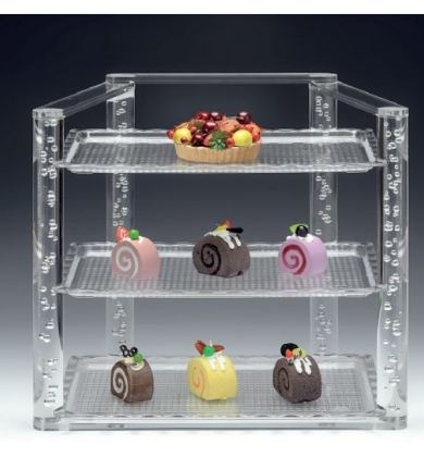 ZCP 674 POLYCARBONAT TEPSİLİ TEŞHİR STANDI 49 X 31 X H:42 CM