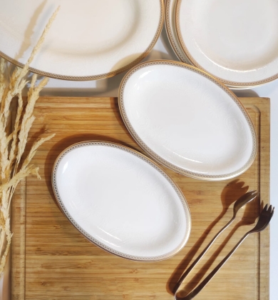 ROYAL BONE CHINA GOLDEN PAİSLEY KAYIK TABAK 20*13 CM