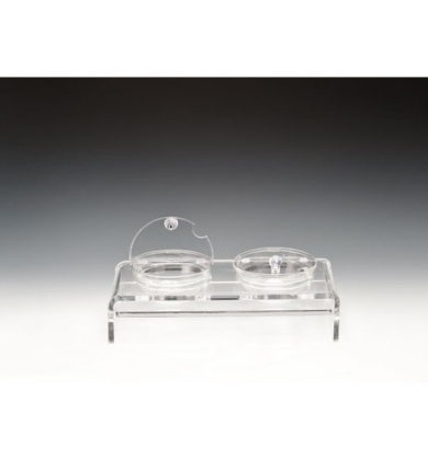 ZCP 287 CAM KASELİ POLYCARBONAT KAPAKLI TEŞHİR STANDI 39 X 19 CM / KASE (BOWL) Ø 14 CM