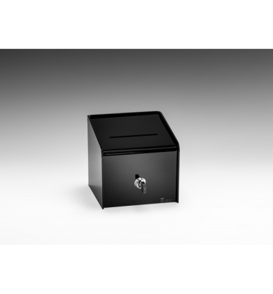 ZCP 396-3 AKRİLİK BAHŞİŞ KUTUSU SİYAH 15,5*15,5*H 15 CM