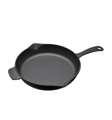 Lava Döküm Demir Metal Kulplu Yuvarlak Kızartma Tavası 30 cm