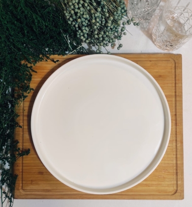 BİANCA PERLA PORSELEN YUVARLAK SERVİS TABAK 27 CM